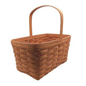 Longaberger Maple Basket Large Rectangle Handwoven Dresden Vtg 90s Picnic Easter